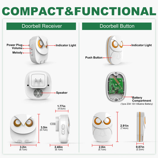 Wireless Waterproof Doorbell Chime